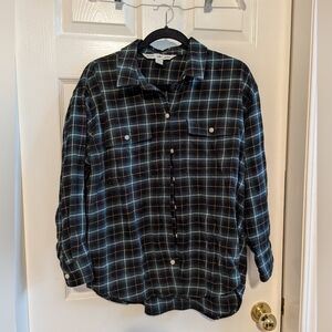 Old Navy Plaid Boyfriend Shirt Large Petite